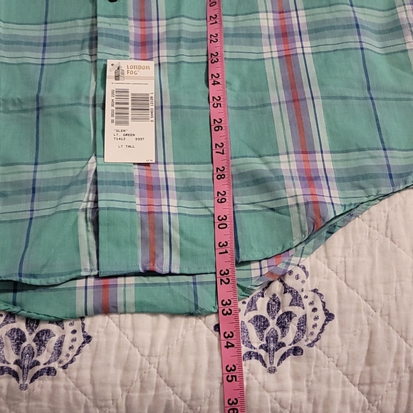 NWT London Fog Short Sleeve Button Down Sz LT - Picture 3 of 4